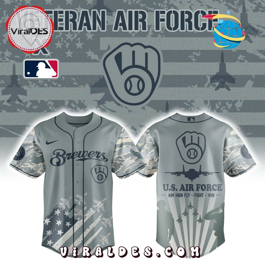 2025 Milwaukee Brewers x Veteran U.S Air Force Baseball Jersey