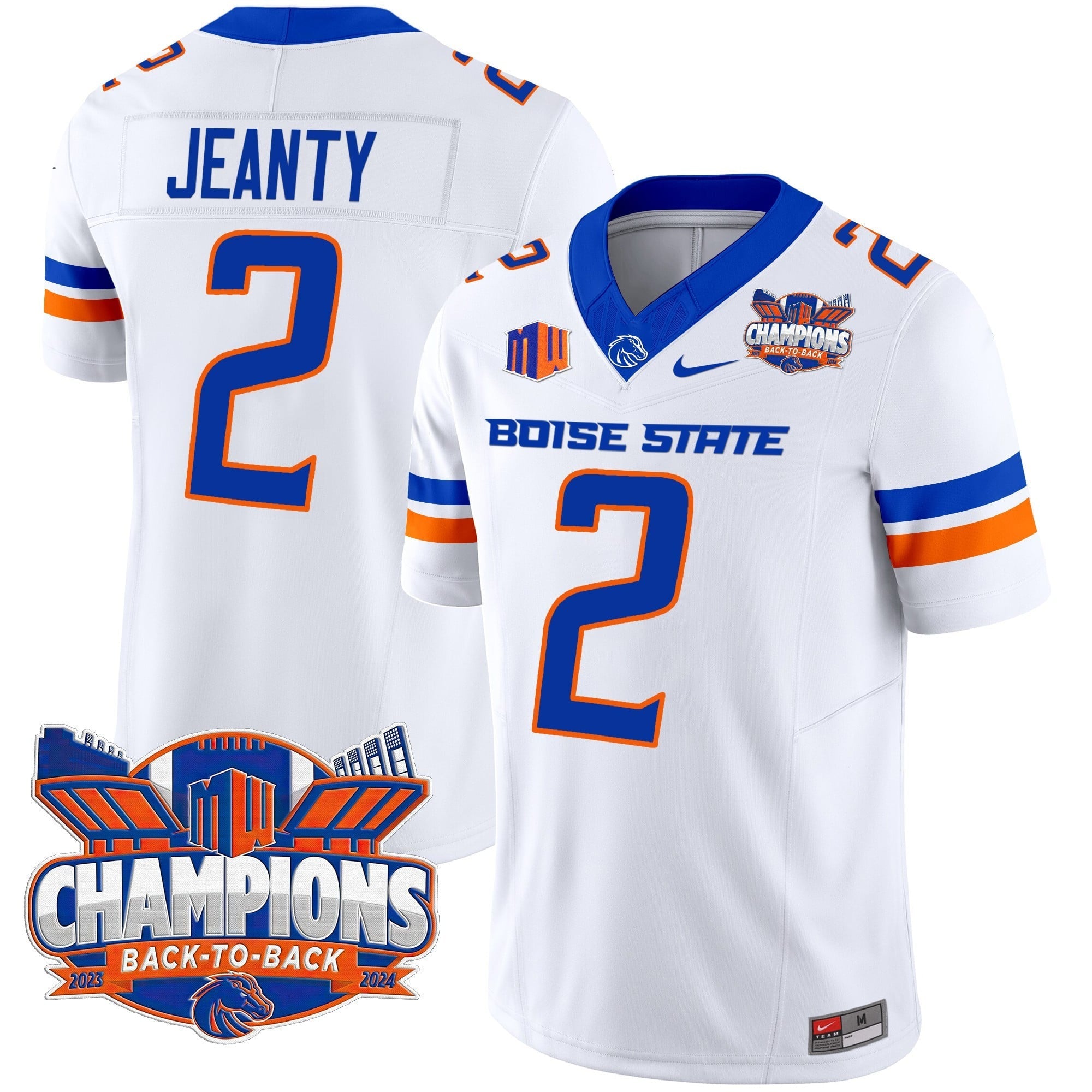 Men's Boise State Broncos 2024 Back To Back Champions Vapor Limited Jersey - All Stitched