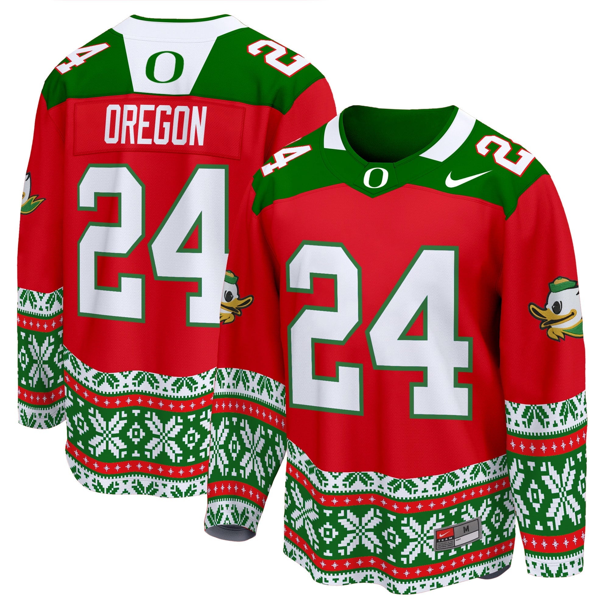 Men's Oregon Ducks 2024 Christmas Premier Breakaway Jersey - All Printed