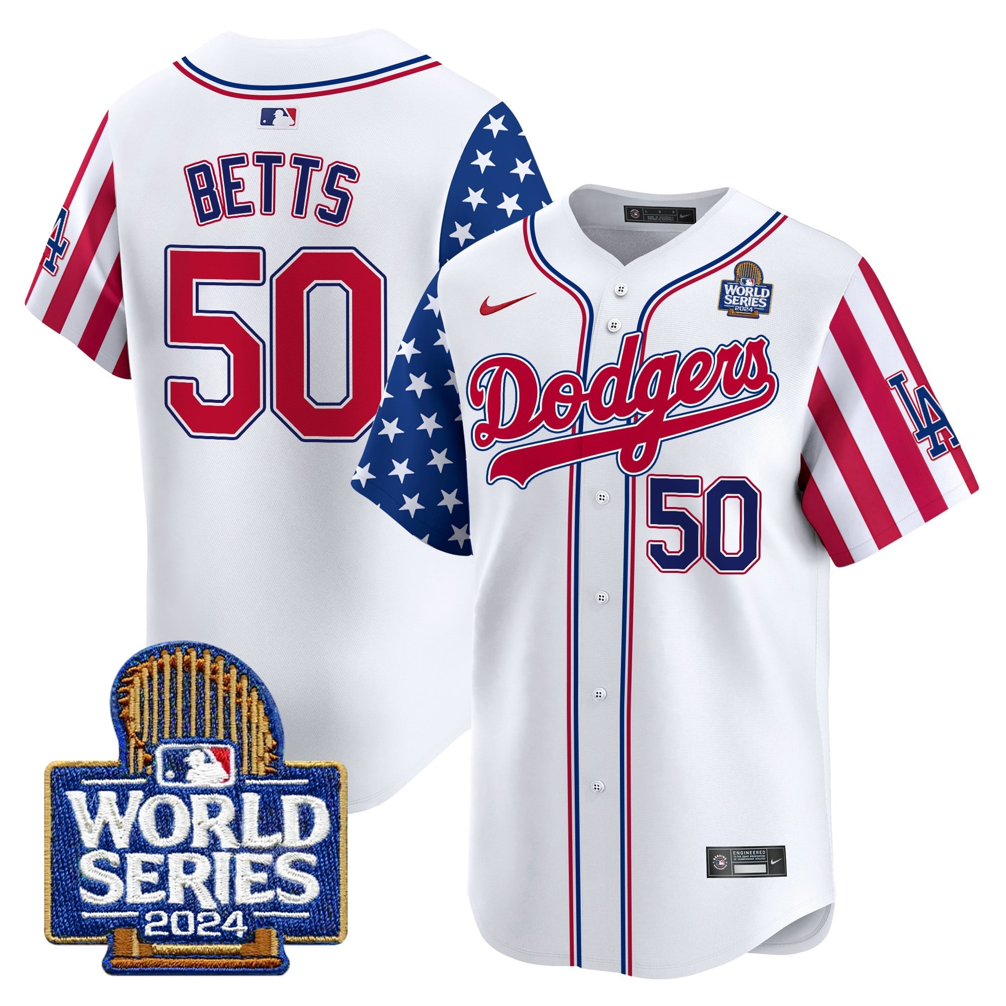 Men's Dodgers American Style 2024 World Series Vapor Premier Limited Jersey V2 - All Stitched