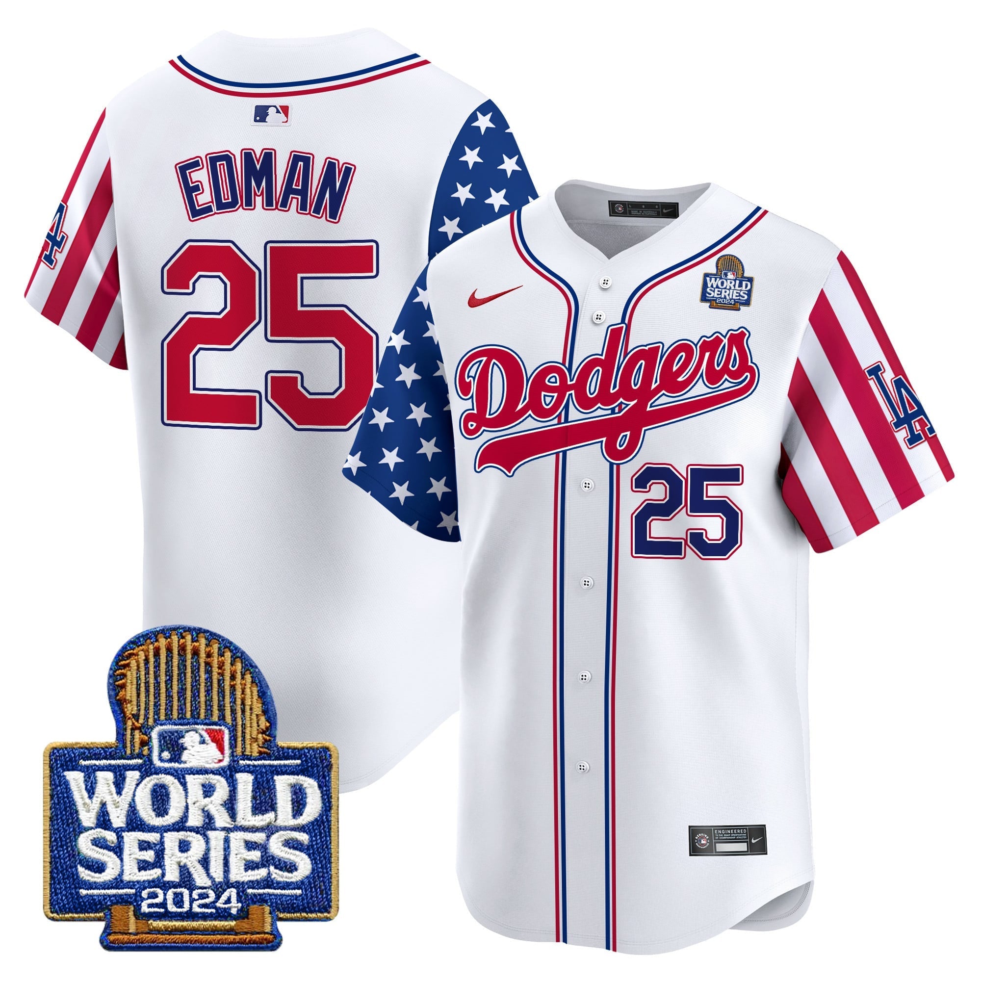 Men's Dodgers American Style 2024 World Series Vapor Premier Limited Jersey V2 - All Stitched