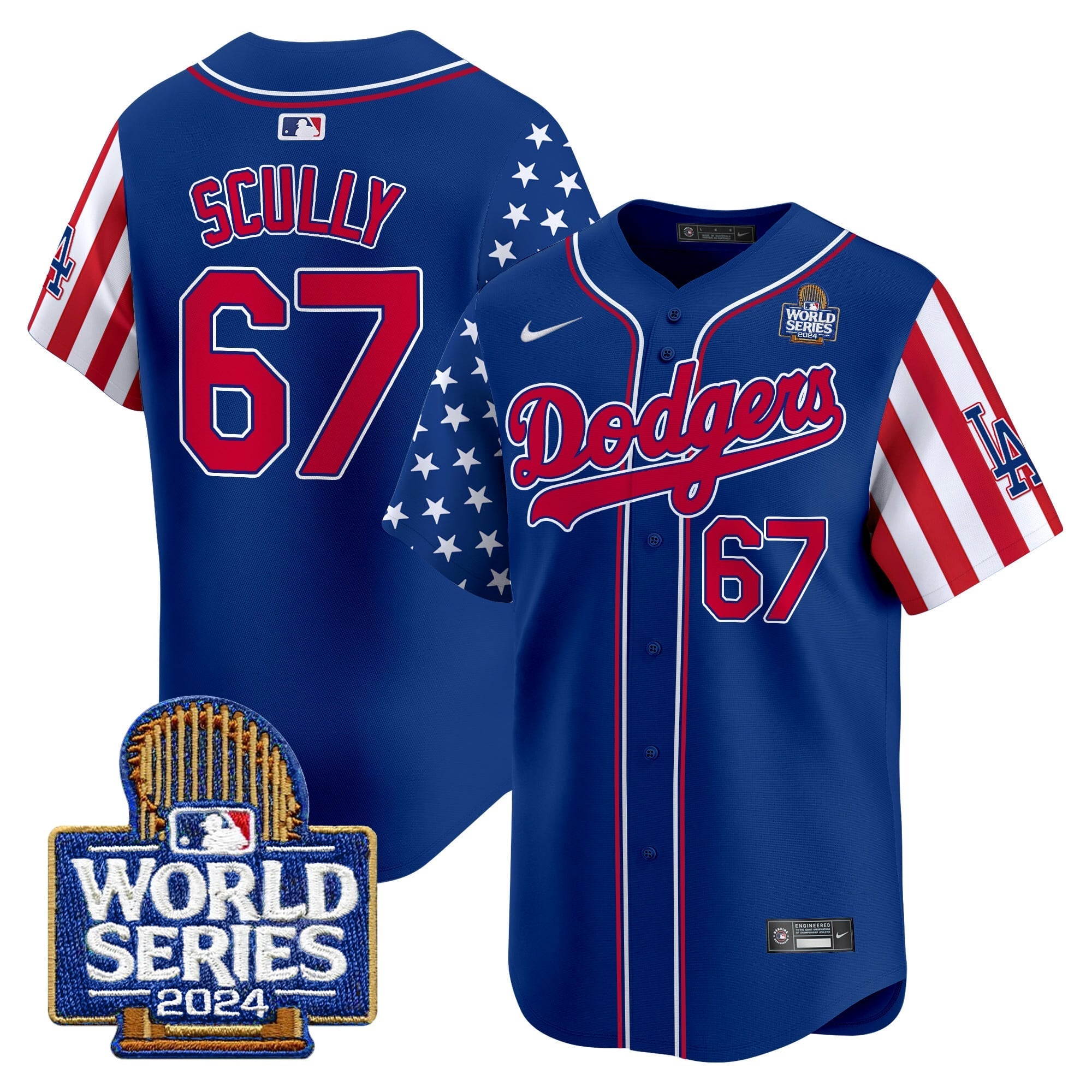 Men's Dodgers American Style 2024 World Series Vapor Premier Limited Jersey V2 - All Stitched