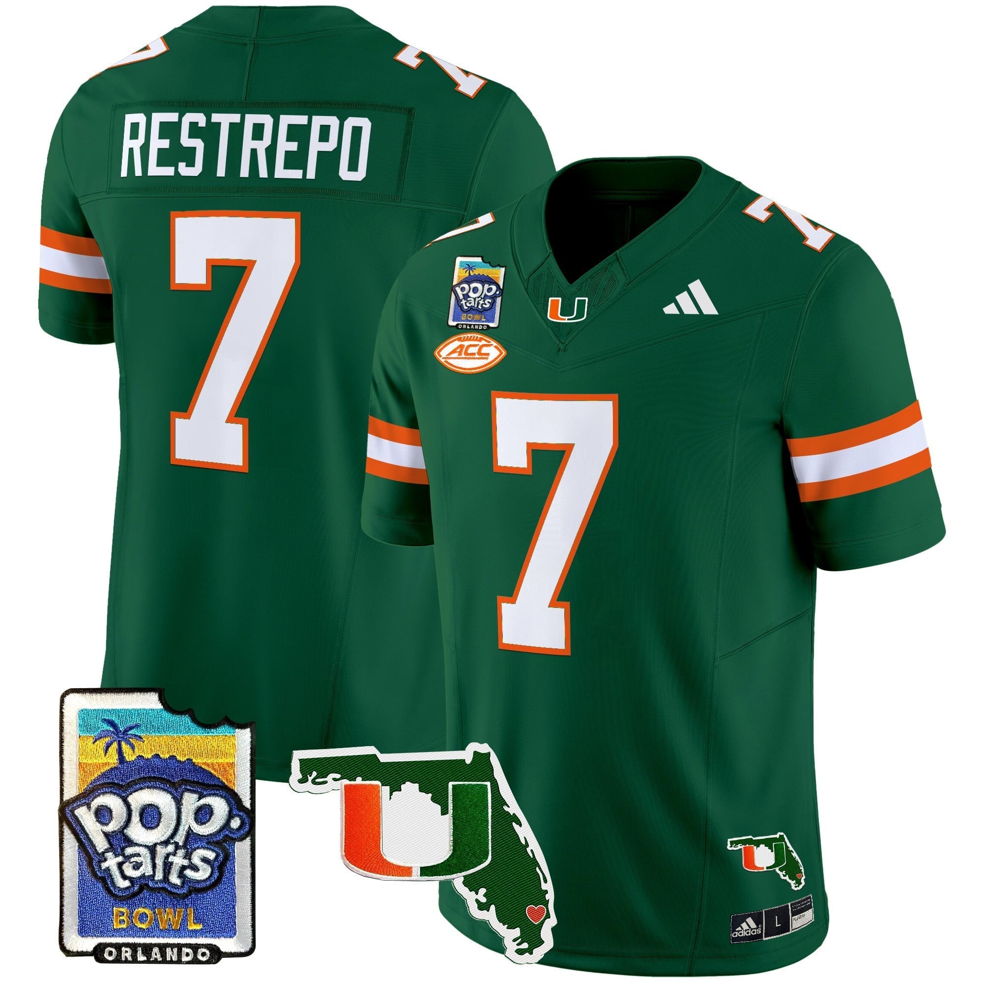 Men's Miami Hurricanes 2025 PopTarts Bowl Patch Vapor Limited Jersey - All Stitched