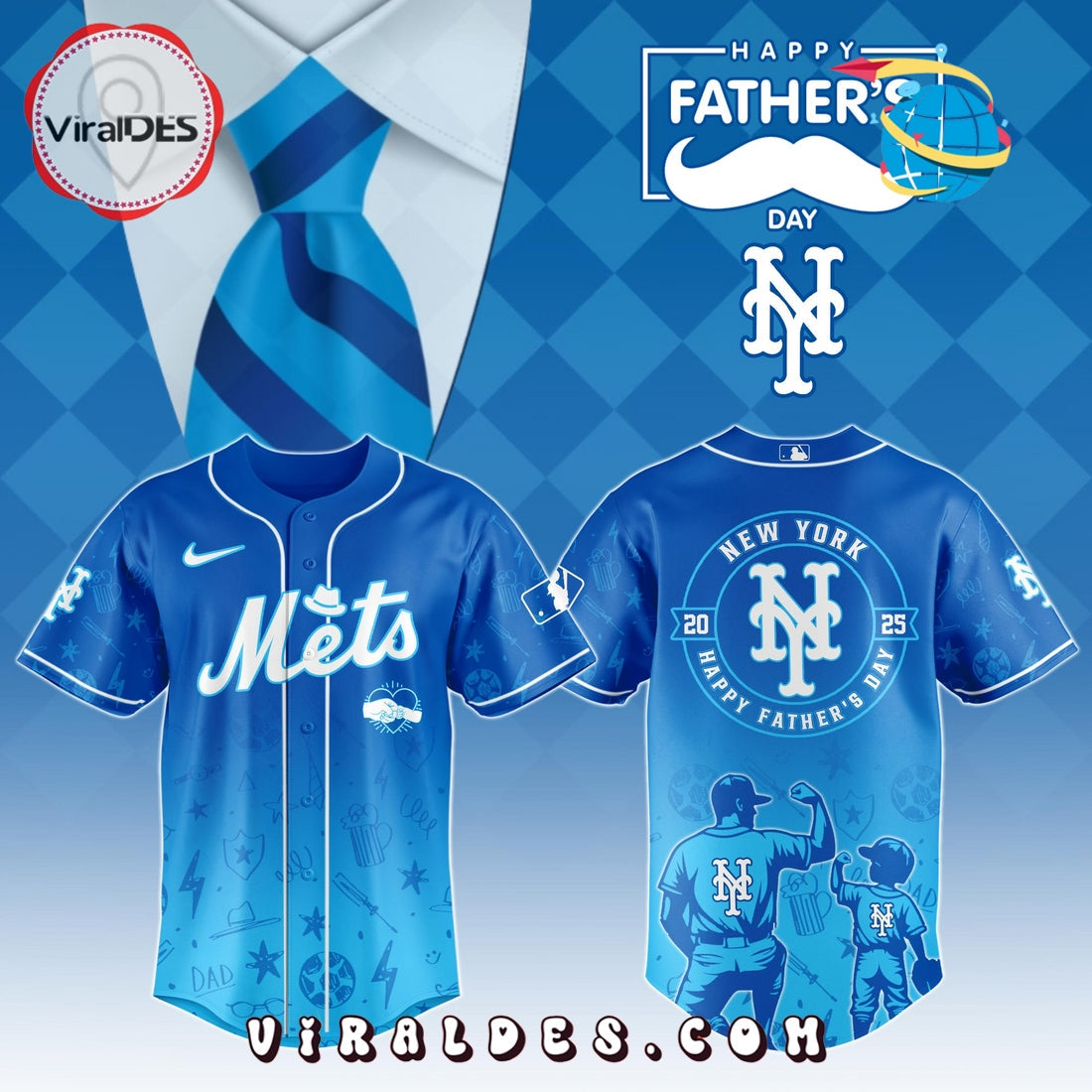 New York Mets Father's Day Baseball Jersey